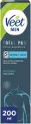 Чоловічий крем Veet для депіляції волосся за 5 хв для чутливої шкіри Men Total Pro Crema Depilatoria 5 min rapido y facil, 200 мл (шпатель в комплекті)