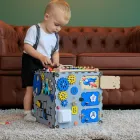 Бізікуб розвиваючий бізіборд куб комплекс бізідом 30Х30Х30 см сірий