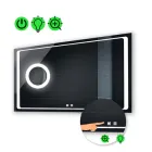 Прямокутне дзеркало з LED підсвіткою 70 на 60 см, з двома сенсорами та лінзою з підсвіткою, модель Emma La Mir (Emmag14/)