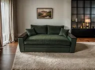 Диван прямий Tobi Sho Kubus-160 розкладний м'який велюр Mars Оливковий/07, 2000х800х1000 мм