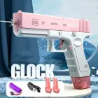 Дитячий електричний акумуляторний водяний пістолет Water Gun Glock з 2 обоймами для води Pink