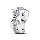 Срібна каблучка Pandora Іскристий бант 193553C01 50