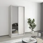 Шафа-купе дводверна MebelStar Стандарт AL ДСП/Дзеркало 100x60x210 см Аляска сірий (MBS-2450)