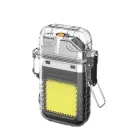 Запальничка електроімпульсна спіральна водонепроникна з ліхтариком 3W та індикатором заряду USB-TipeC