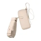 Компактна кишенькова маленька парасолька від дощу у футлярі для зберігання бежевий