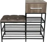 Банкетка для взуття Metalzavod Атланта-1R 80 см велюр Сіро-коричневий/ріголетто темний 5-1-9005 (ATL-1R-80-VLR5-1-9005)