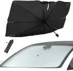 Сонцезахисна шторка-парасолька на лобове скло авто JoyPoint + чохол 140 x 80 см Чорний (JPPAR02)
