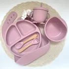 Набір силіконового дитячого посуду RNSH img_e2664 рожевий Newsun