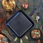 Сковорода Maysternya 28*28см, h - 4см чавунна квадратна (гриль) з металевою ручкою. Вага 3,9кг (280-280-40MRgrill)