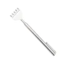 Масажер чесалка для спини та тіла телескопічна у формі грабельок із закругленими краями, Сріблястий