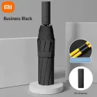 Парасоля Xiaomi, Повний автомат з 24-ребровою конструкцією, двошарова, великого розміру, із захистом від дощу та УФ-променів, у подарунковій картонній упаковці, Чорний