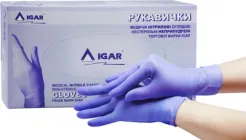 Рукавички медичні нітрилові оглядові нестерильні неприпудрені сині Igar розмір S 100 шт (4820017605090)