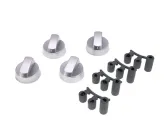 Комплект ручок універсальних для кухонних плит та духовок (4 шт, сірі, 3 перехідники)