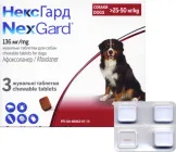 Жувальні таблетки від бліх та кліщів для собак Boehringer Ingelheim NexGard (НексГард) вагою 25-50 кг (XL) 3 таблетки (3661103042907/8713942403434/4028691575825)