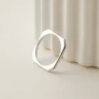 Срібне каблучка тонка Квадратна форма гладка без каміння