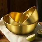 Миски з нержавіючої сталі для тіста, змішувати соуси, салати, готувати маринади, набір 3 шт