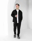 Чоловічий костюм сорочка + штани Sane замша бавовна M чорний