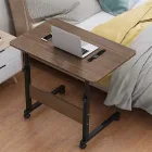 Регульований стіл столик журнальний стіл на коліщатках з цільною стільницею