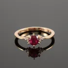 Кільце з червоного золота з рубіном 17 K-0161
