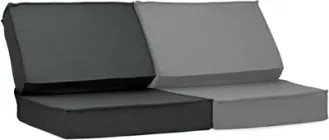 Комплект подушок з поролону на садові меблі Студія Комфорту Рогожка 60х40х10/60х60х10 см Сірий (CS-06337)