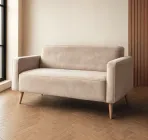 Диван офісний Tobi Sho Селдон з підлокітниками 1460х680х770 мм, велюр Крокус Бежевий/07