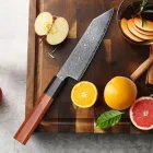 Японський ніж Santoku з дамаської сталі у подарунковій упаковці універсальний TURWHO 5" (Сталь VG10)