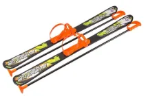 Дитячі лижі 90см з палицями 9260 Технок. Колір чорний