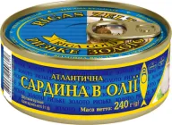 Сардина атлантична в олії Ризьке Золото №3 з ключем 240 г (4820062446617)