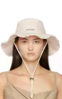 Панама з принтом Jacquemus Le Bob Artichaut Beige Білий