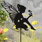 Фея з квіткою з металу. Прикраса для саду, подвір'я або клумби.