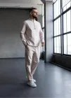 Чоловічий комплект із льону MonsterBrand 5XL (60) Капучино, сорочка та штани