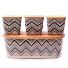 Хлібниця із бамбукового волокна 36,2*20,2*13,5 см + набір ємностей 11*11*10,6 см Kamille KM-1131