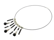 Ексклюзивне ожерелье "Аристократка" Турмалін грань, Агат 1Дизайн-Студія "FF" 13.03.28.362