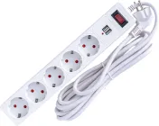 Мережевий фільтр Logan SFWU5-3 3 м White