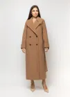 Жіноче класичне утеплене пальто Марсель 48 O`zona Milano темно-бежеве