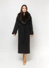 Жіноче демісезонне утеплене пальто з хтром Ріміні 44 O`zona Milano Чорний