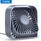 USB вентилятор портативний TOPK сірий, 3 швидкості.