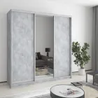 Шафа-купе тридверна MebelStar Стандарт AL 2ДСП/Дзеркало 200x60x210 см Бетон (MBS-2946)