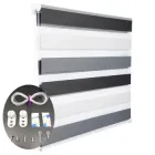 Ролета День Ніч TyulPan 47.5x170 см Чорний Сірий Білий з нижнім фіксатором