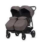 Прогулянкова коляска для двійні Euro-Cart Doblo Taupe коляска для близнюків, дитяча коляска для двох, легка, складна, з амортизацією, поворотні колеса, зручна для подорожей