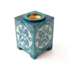 Аромалампа кам'яна квадратна Блакитна квітка