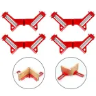 Набір кутових струбцин 90° (4 шт) – алюмінієві із затискачем до 75 мм для столярних робіт.