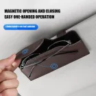 Тримач футляр для окулярів на козирок автомобіля - магнітний чохол-органайзер Brown