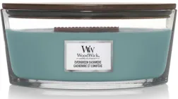 Ароматична свічка з нотами сосни, свіжого повітря та кашеміру Woodwick Ellipse Evergreen Cashmere 453 г (1743617E)