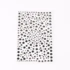 Стрази самоклеючі з 3D ефектом для обличчя, тіла та волосся 1 лист 325 шт. Сріблястий