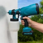 Фарбопульт акумуляторний 800мл з 2 акумуляторами 48V Krafftec, електричний розпилювач фарби для ремонту та оздоблювальних робіт з регулювання потоку фарби, портативний пульверизатор для фарбування стін, дверей, авто FP-24