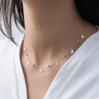 Кольє Клевер з білого золота кол01534 Онікс 42