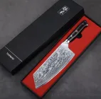 Японський ніж Santoku з дамаської сталі у подарунковій упаковці TURWHO 7,5" універсальний, широкий (VG10 Steel)