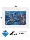 1400*650, вікно металопластикове фрамуга (відкидне), Veka WHS60 / Roto / 4i-24-4, VEKA