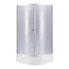 Lidz Latwa SC90x90.SAT.MID.GR Душова кабіна напівкругла, скло тон. 4 мм + Lidz Душовий піддон KAPIELKA ST90x90x26, з панеллю